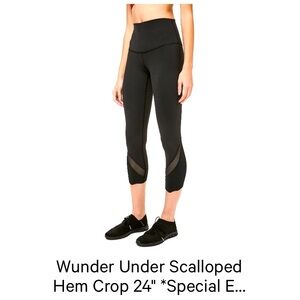 Lululemon Wunder Under Scalloped Hem Crop 24" size 10